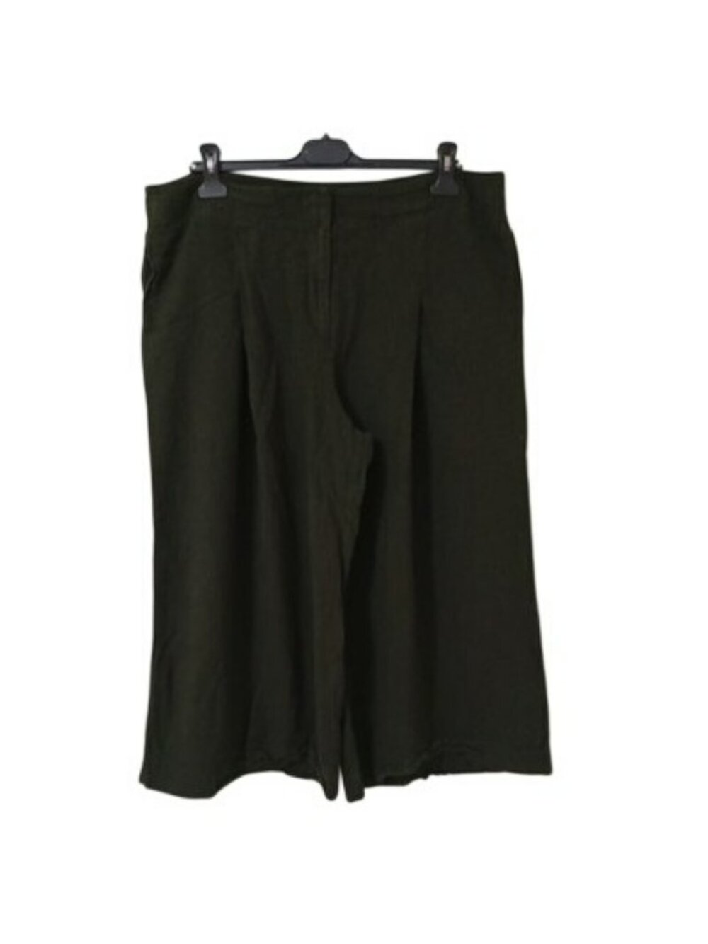 Prologue Capris Pants Wide-Leg Size 16 Linen Blend Side Pockets Olive Green